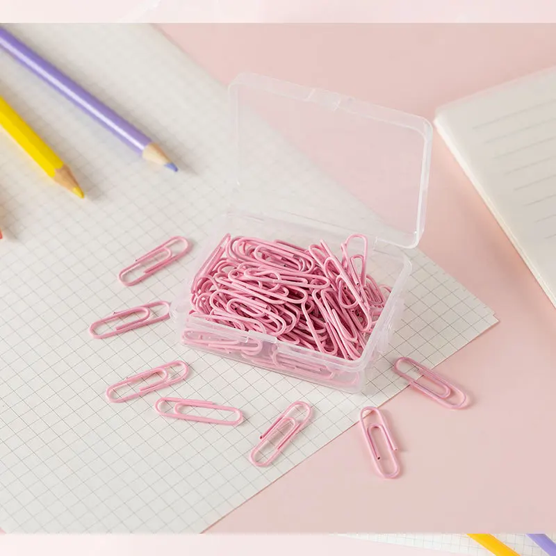 28mm paper clips with plastic boxes 50pcs paper clip
