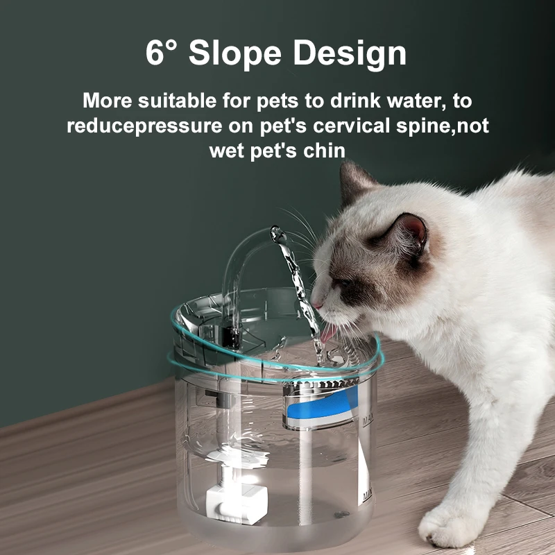 2L Cat Water Dispenser Pet Water Fountain With Recirculate Filtring Automatic Smart Drinking Fountain With Motion Sensor