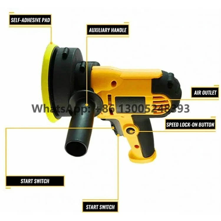 600W Adjustable Mini Rotary Electric Orbital Floor Car Polisher Machine Buffer Sander Waxing Buffing Car Waxer Beauty Polisher