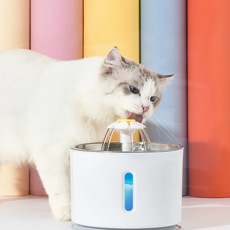 Cycle Automatic Stainless steel LED Smart  Pet Cat Water Drinking Fountain Pet Dispenser Filter For Pets