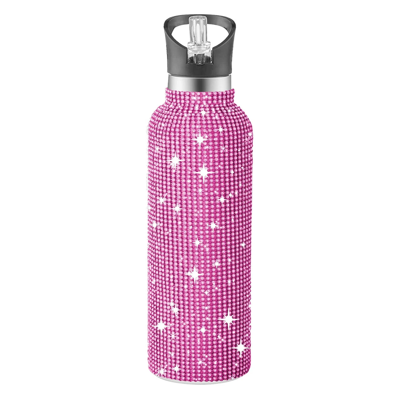 600ml Diamond Water Bottle  Glitter bling rhinestone diamond Thermal Sport Bottle for daily