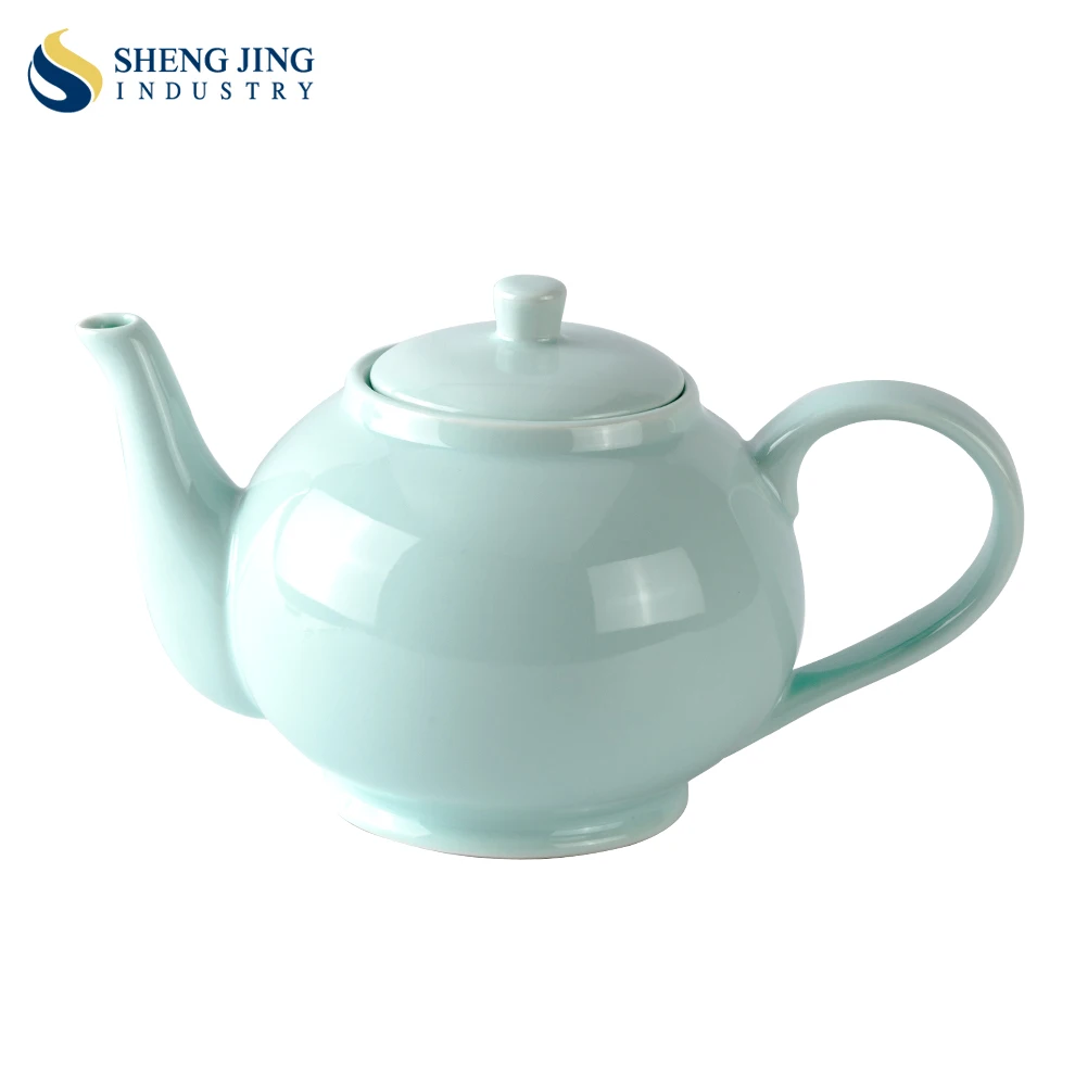 Shengjing Customize Logo 450ml 850ml Color Ceramic Teapot Elegance Hot Milk Teapot Porcelain Coffee Tea Pot for Restaurant