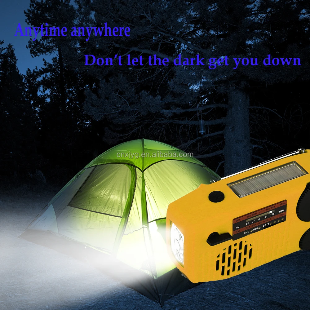 Hand Crank Radio Emergency Solar Weather Radio With Led Flashlight Survival Kit & Headphone jack 3.5m