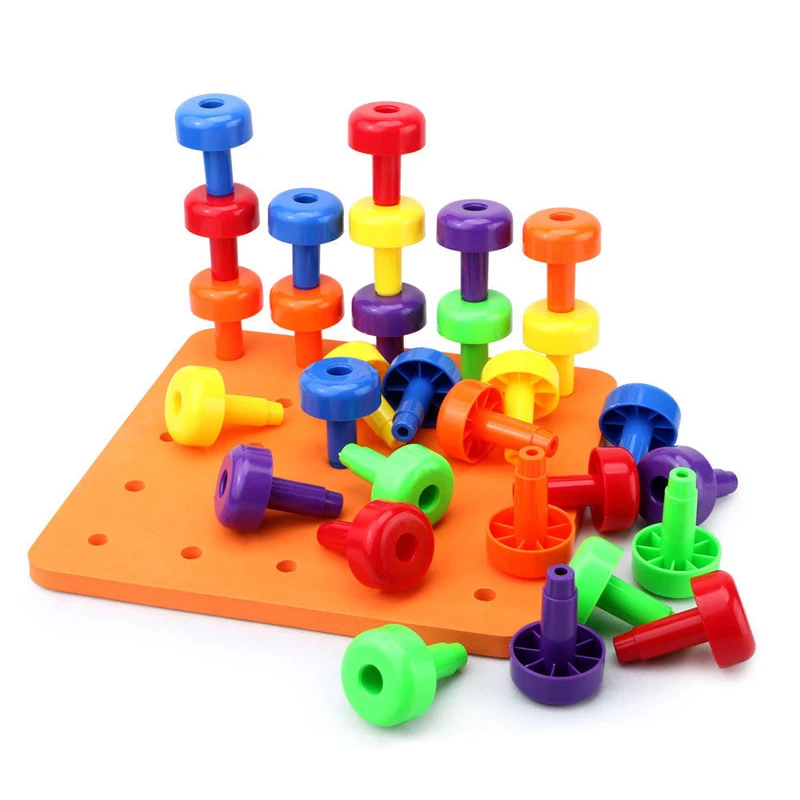 Kids Manual Sorting Toy Mushroom Stacked Toys Creative Education Color Stacking Baby Toys