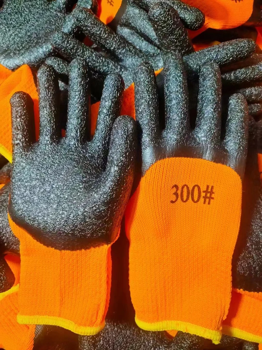 Shuoya10 Gauge Crinkle Latex Coating Cotton Gloves Good Elasticity Anti-slip Firm Grip Performance Hand Gloves with EN388