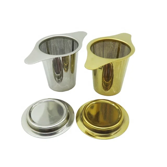 Многоразовый ситечко для заваривания чая из нержавеющей стали, фильтр золотого цвета