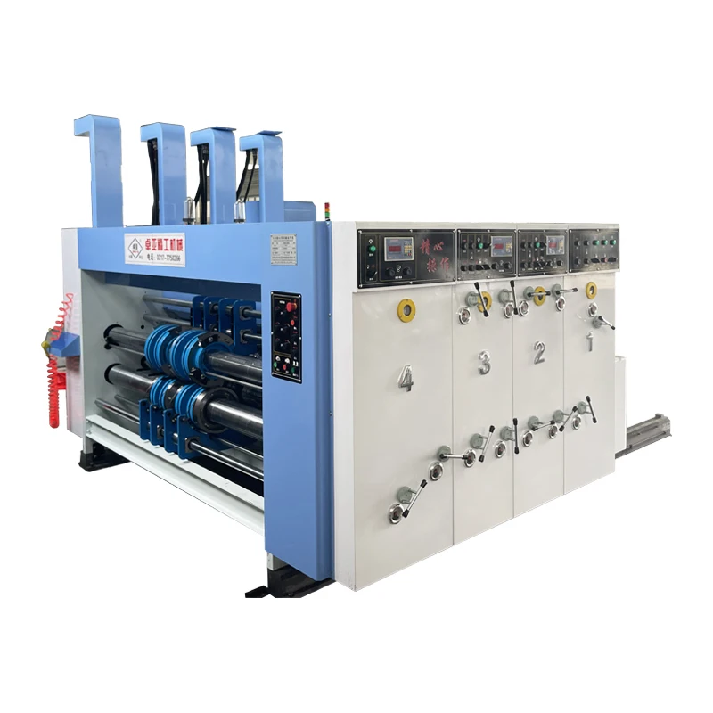 Automatic flexo two color printer slotter and die cutter corrugated board printing machine for make cardboard boxes