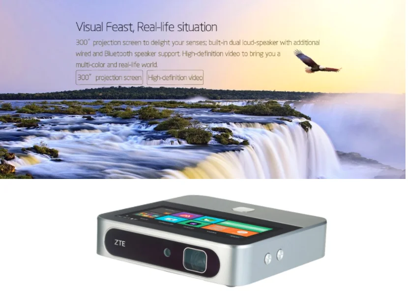 Разблокированный ZTE Spro 2 Smart Android мини-проектор MF97E HD 4G LTE Hotspot с ATT T-Mobile