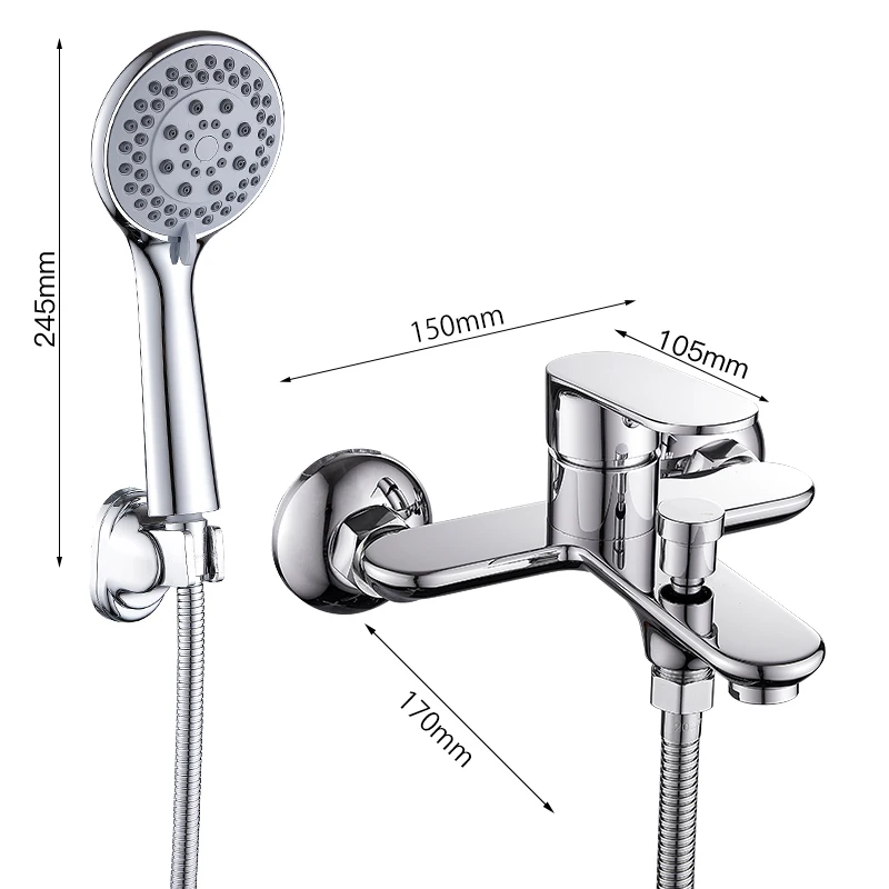 
Латунный настенный смеситель для ванной комнаты HUADIAO, смесители для ванны, кран для ванны, душевой клапан для ванной комнаты 