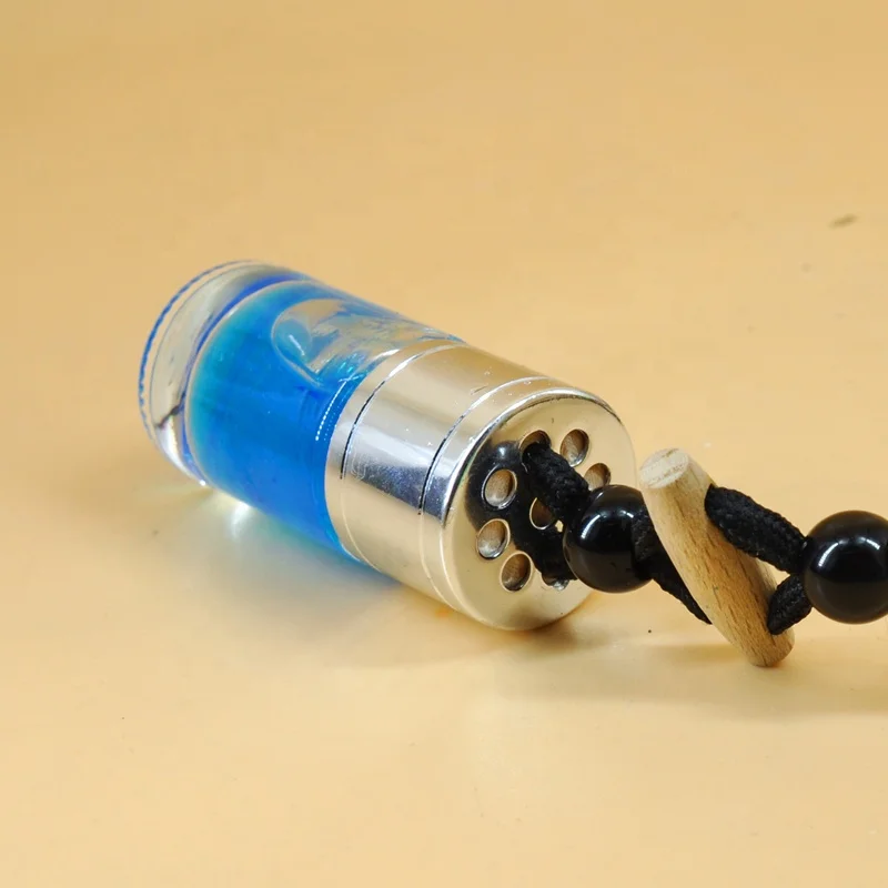 Mini cute 5ml 8ml 10ml 12ml 15ml round car perfume diffuser glass bottle with aluminum oxide wooden cap