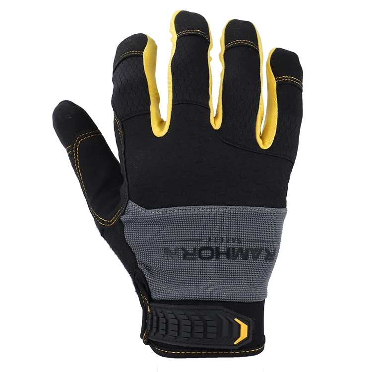 Microfiber synthetic leather pad palm tactical Wholesale touch screen working mechanic gloves
