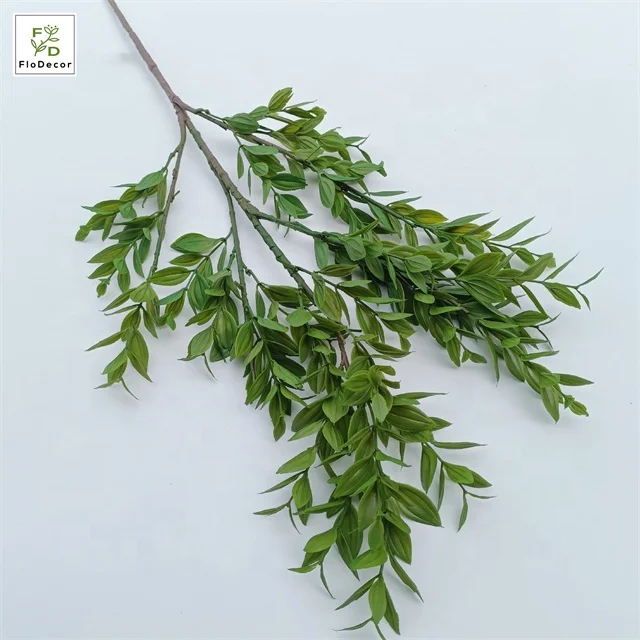 Wholesale Artificial Fern Greenery Leaves Plastic Green Plants Bamboo Leaves For Wedding Party Home Hotel Decoration