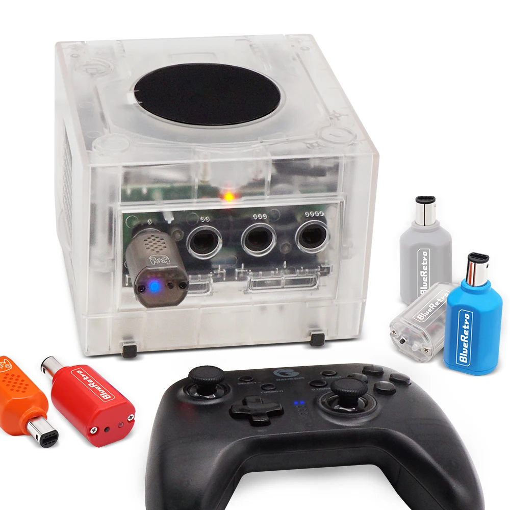 Transparent Black BlueRetro Motor Eor nintend gamecube console Wireless Controllers Adapter NGC
