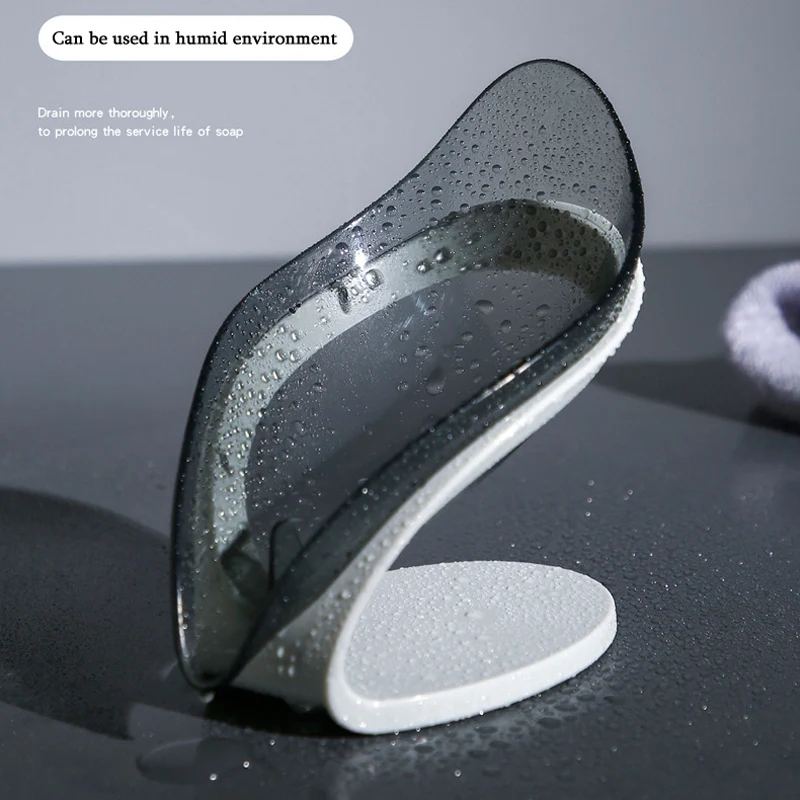 Hot Sale Eco Friendly Household Leaf Shape Plastic Drain Soap Box Bathroom Shower Draining Dishes