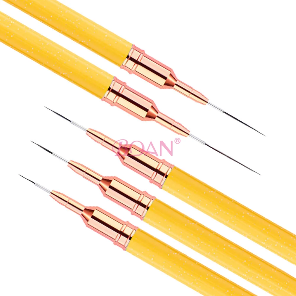 High Quality New Yellow Gradient Nylon Hair UV Gel Line Drawing Tool Liner Nail Art Brush With Custom Size