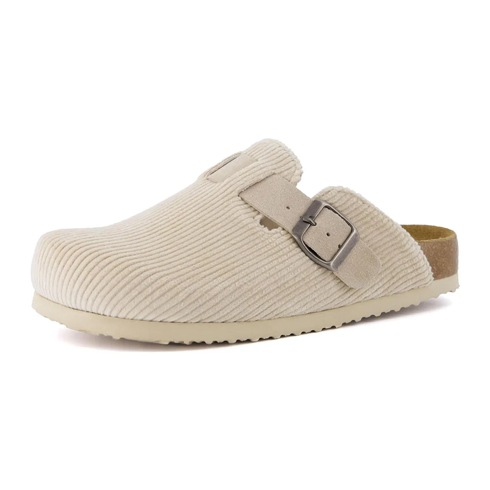 Customized Comfort Home Sandals Boston Clogs for Men Women Corduroy Clogs Non-Slip Adjustable Buckle Unisex Cork Slippers