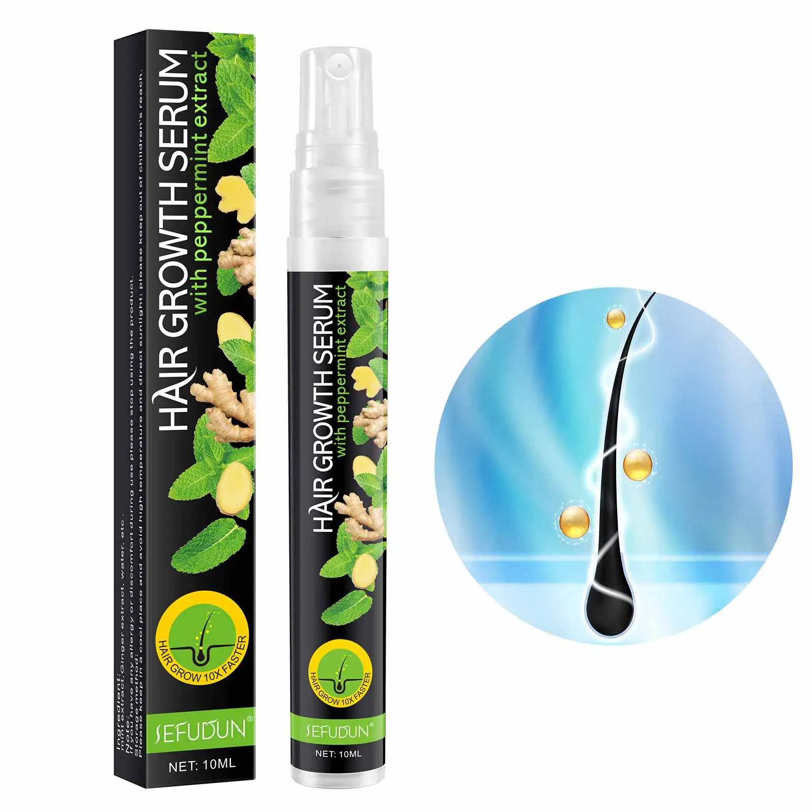 Hair Treatment Serum  Organic Ginger Hair Growth Oil Hot Sale 10ml