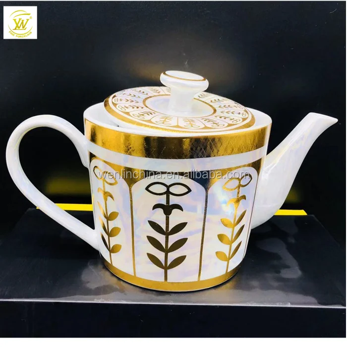 Chaozhou factory Arabic Saudi Middle-East Dubai 1000ml ceramic porcelain teapot  set coffee teapot
