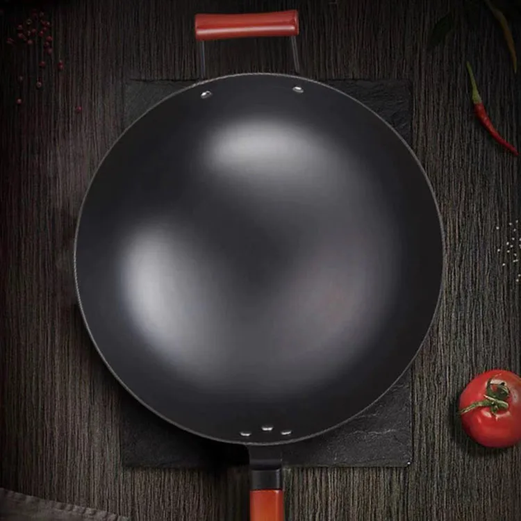 High Quality Frying Household With Glass Cover Home-use Cookware Quantum Iron Wok