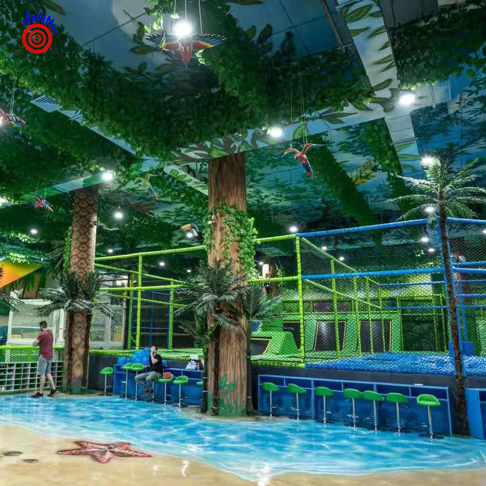 
playground jump trampoline with safety net 