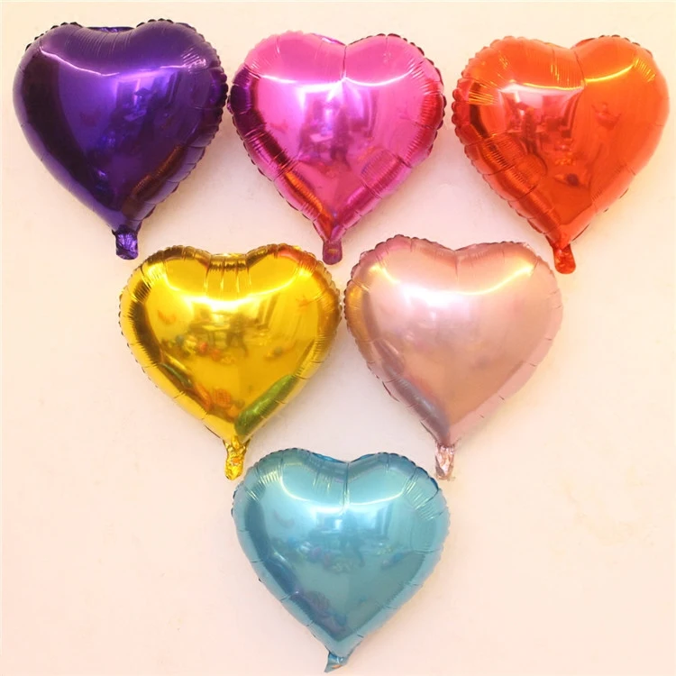 Wholesale 18 Inch Heart Shaped Gradient Metallic Foil Balloon Heart for Party Decorations Balloons