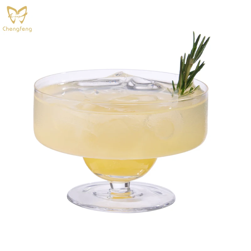 Creative Thin Cocktail Glass Short Stem Margarita Glass Wide Mouth Cocktail Glass For Bar