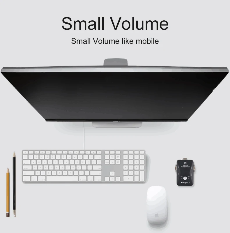 2 Port Vga Kvm Switch 1080p Hd  Kvm Switch 2 in 1out Kvm Switch Box  USB2.0 Adapter For Computer