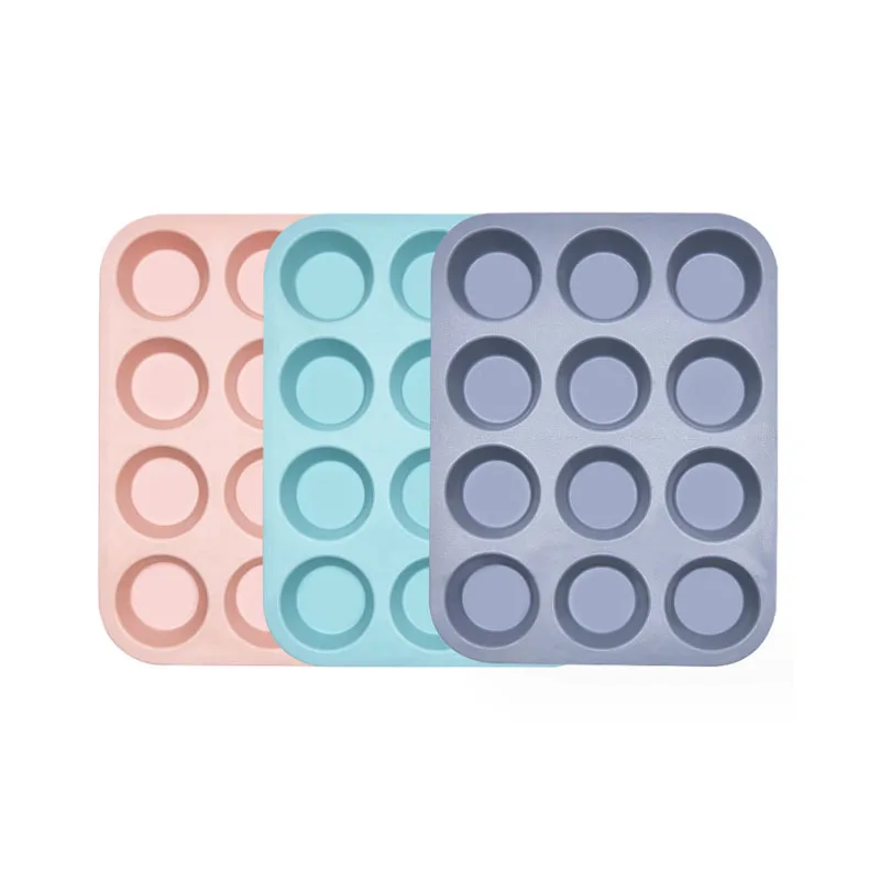 Customized Silicone Cake Mold For chocolate Jelly Pudding Dessert Molds 12 Holes With Circle Shape Baking Silicone Moulds