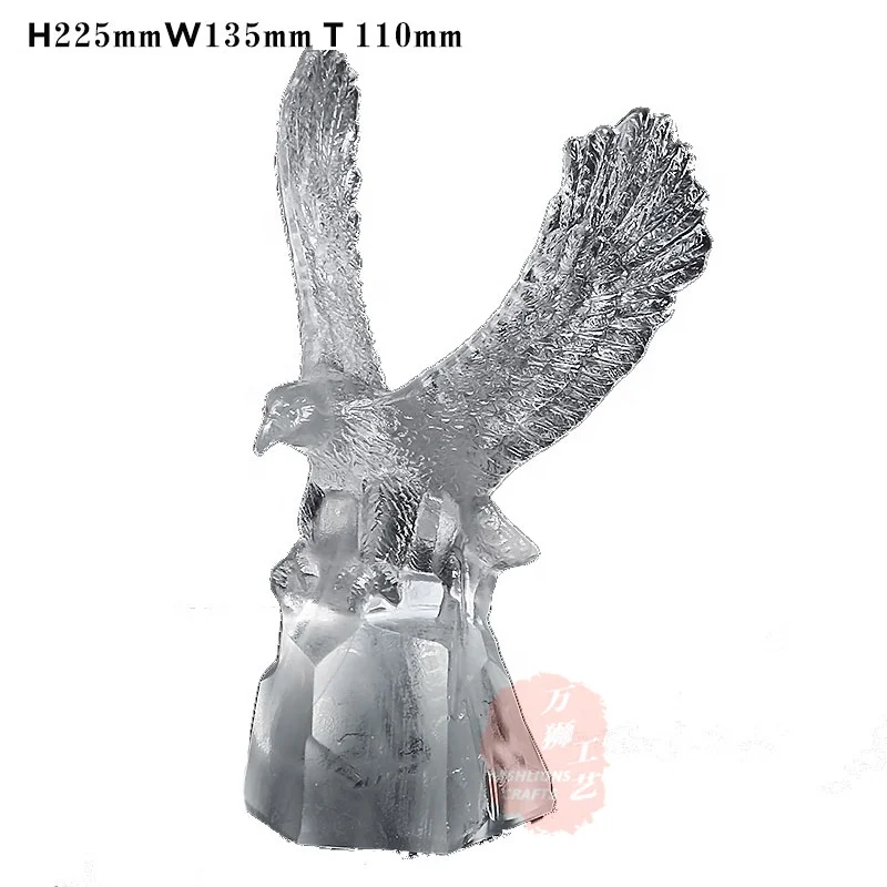 Wholesale Transparent K9 Crystal Eagle Trophy Large Glass Flying Eagle Hawks Shaped Trophies For Corporation Gift CBG-14A