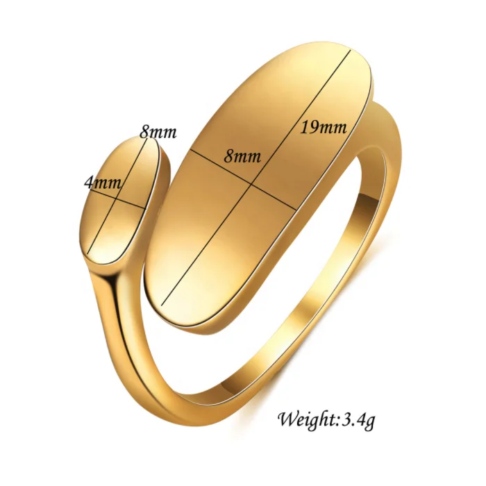  New Personalized Custom Jewelry Stainless Steel Gold Finger
