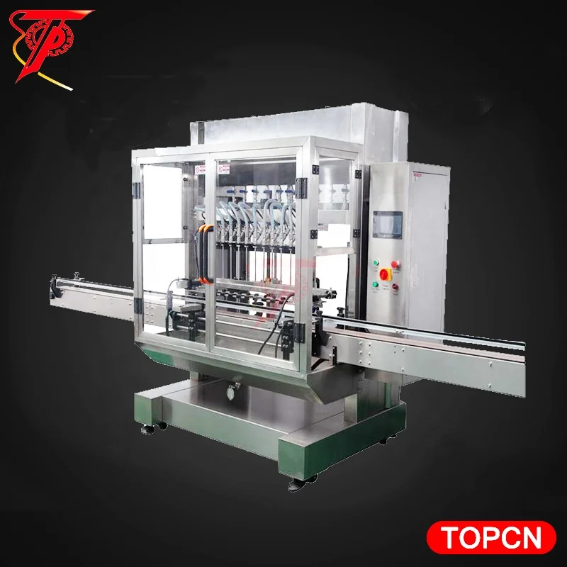 10 Nozzles Automotive Straight Line High Speed Piston Type Overflow 1-5L Wine Liquid Bottled Water Filling Machine