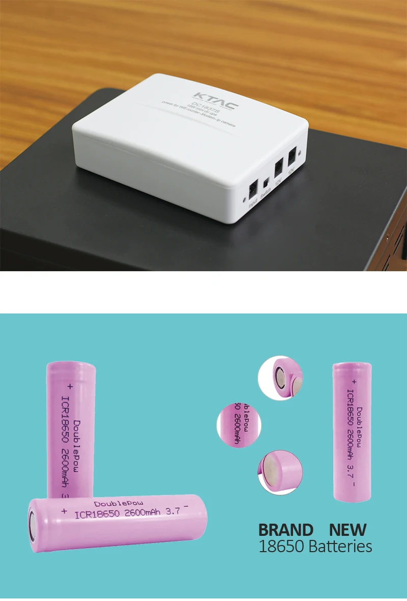 KTAC 12V mini DC UPS DC1837S with 18650 lithium battery backup for WIFI router modem ups power supply