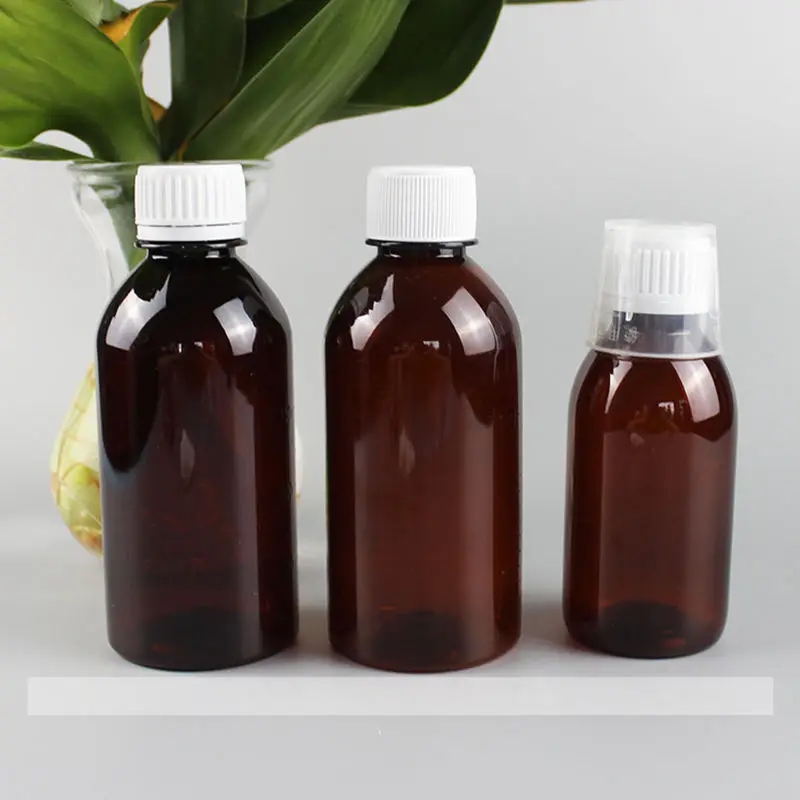 150ml 5oz Medicine Wholesale Round Oral Liquid Pharmaceutical Medical Syrup Oral Liquid Amber Glass Bottle