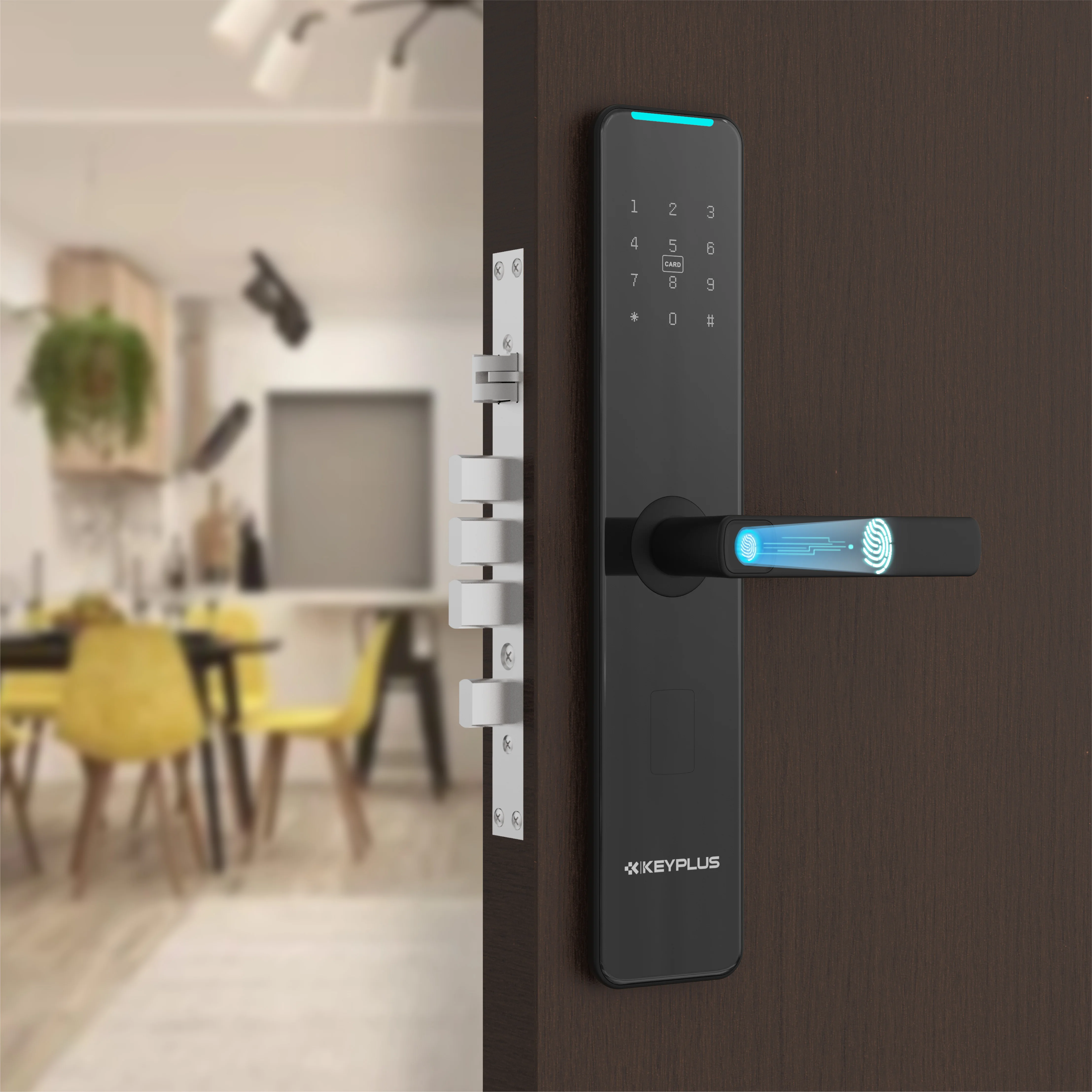 Home Smart Lock Fingerprint Card Password Mechanical Key Smartlock for home ,office ,Airbnb