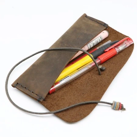 Custom logo leather pencil case pencil cases for kids personalized pencil case
