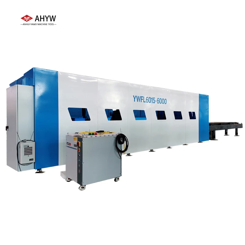 6015 Size 6000W Laser Generator Model YWFL-E CNC Sheet Metal Fiber Laser Cutting Machine