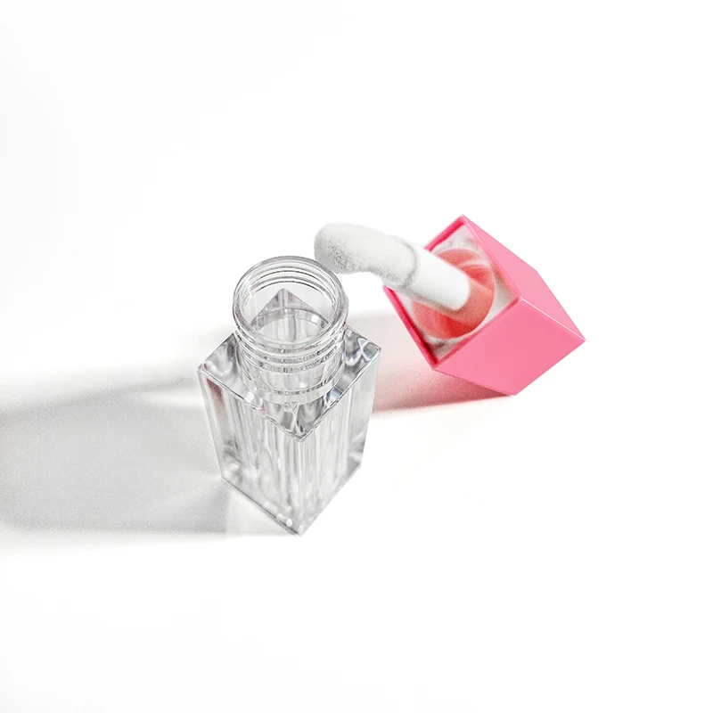 pink square lipgloss tubes OEM empty gold  lipstick tube lip gloss tube  for Liquid Eyeshadow 5ml 7ml