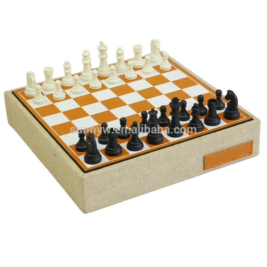 Custom PU Leather Board Game Chess Set Checkers Chess Intelligence Toys