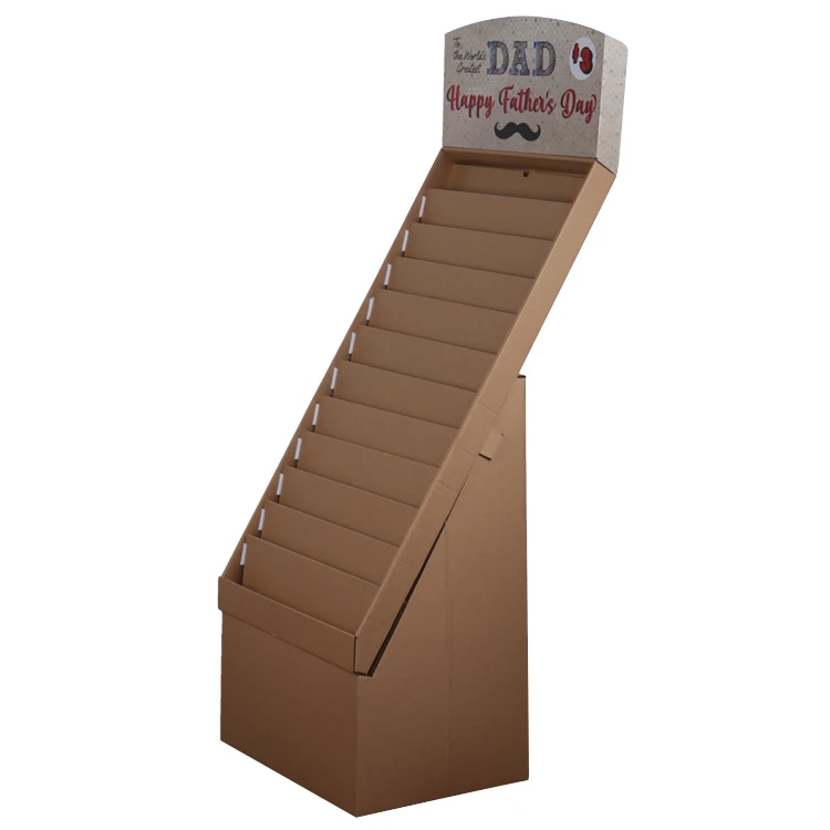 Custom Logo Cardboard Greeting Card Floor Display Rack Business Card Display Stand