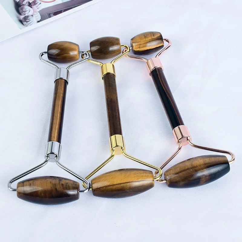 
Custom Logo Private Jade Double Roller Massage Under Eyes With Sticks Noiseless Handheld Natural Anti Aging Jade Facial Roller 