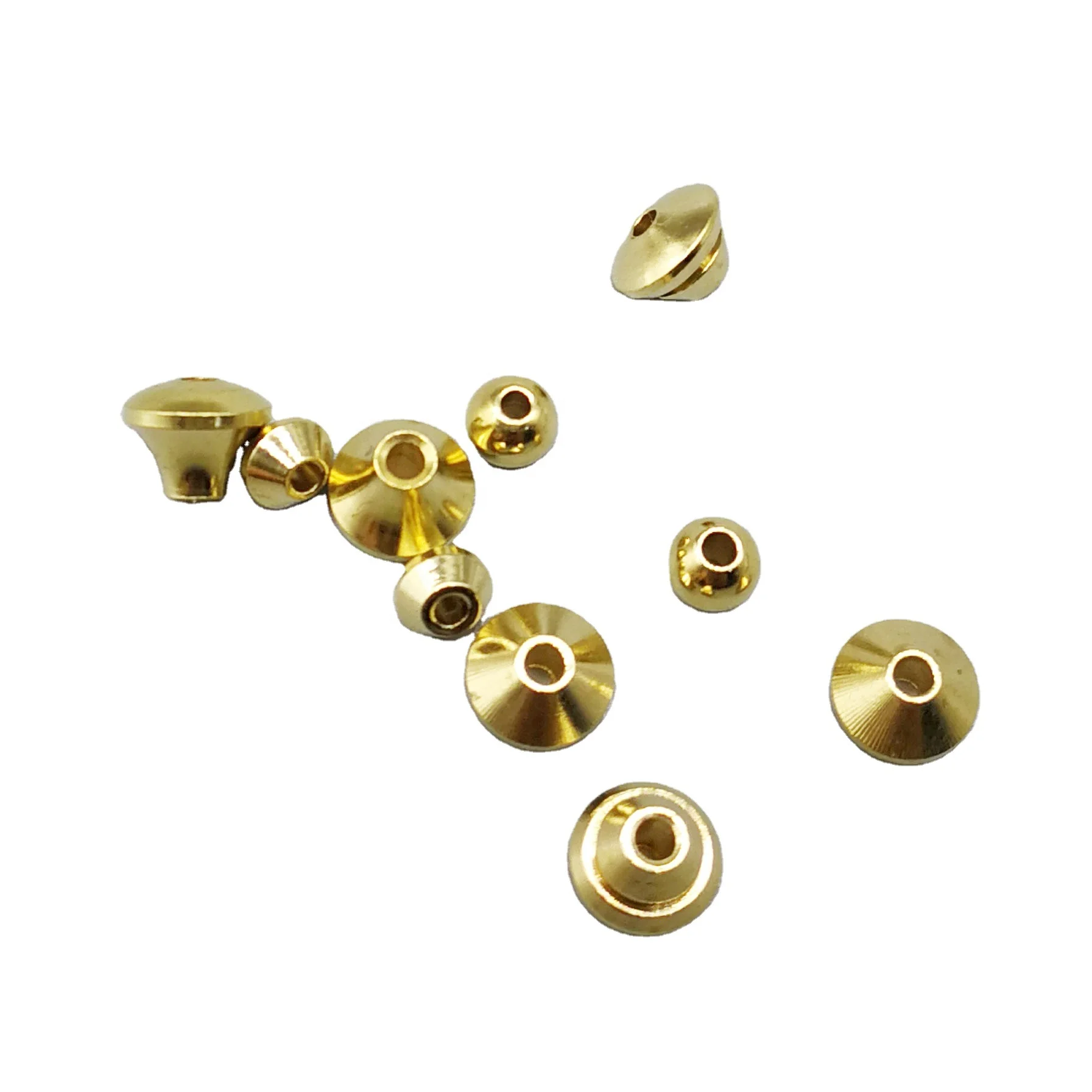 Custom  5mm/6mm/7mm/6.5mm/7mm Fishing Brass Metal Bead, Brass Beads Fly Tying