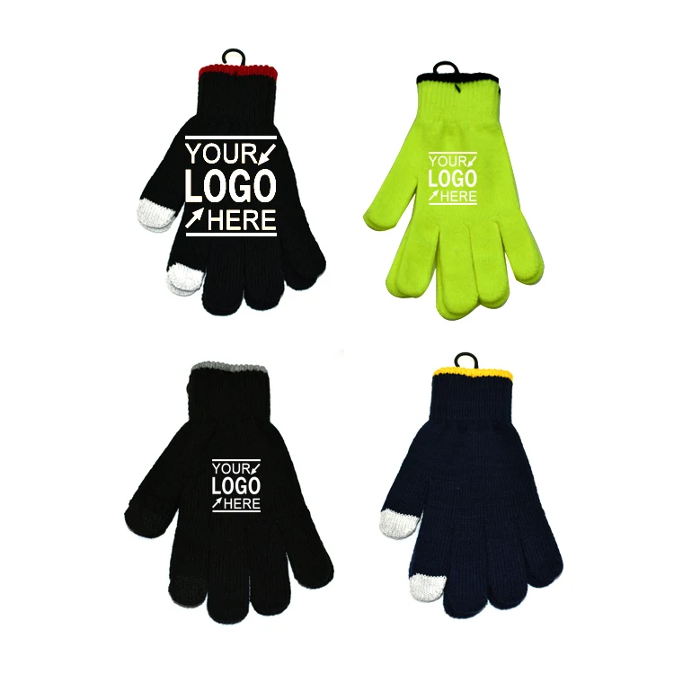 unisex black Custom Logo Cell Phone Smartphone Touch Gloves for Winter Tactile Texting Touchscreen Gloves Touch Screen Glove