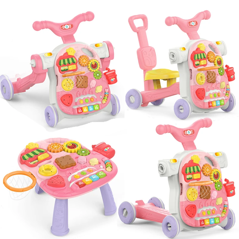 Infant activity game table trolley 5 in 1 toys swing push walker baby