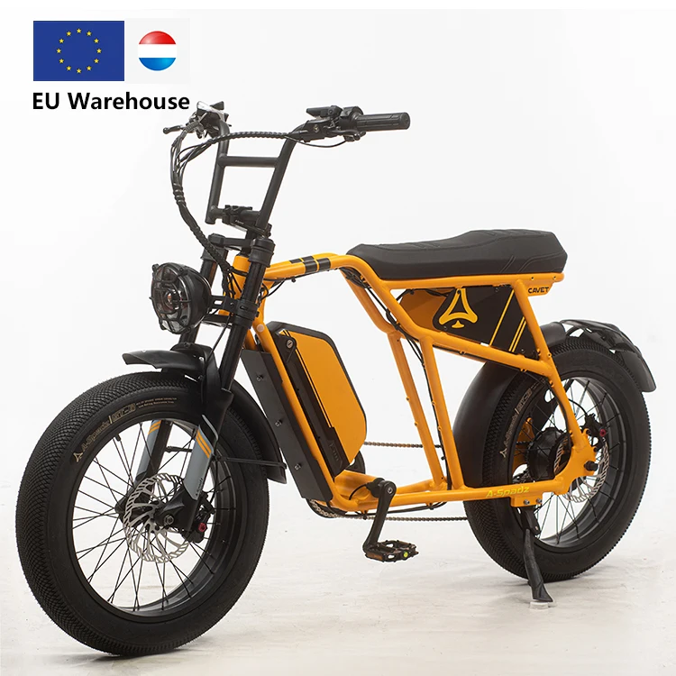 DOMLIN EU Warehouse Full Suspension Fat Tire Retro Electric City Bicycle Ebike