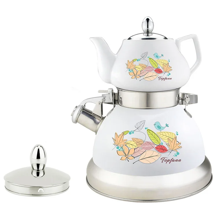 3L electric gas kettle tea maker Double Glass ceramic printing Tea pots kettle Container  Kitchen Tools & Gadgets