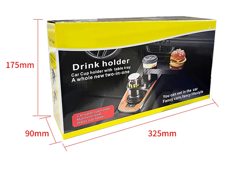 OEM Car Cup Holder with Attachable Tray 360 Swivel Adjustable Car Food Eating Tray Table For Cup Holders Expander Dinner Plate