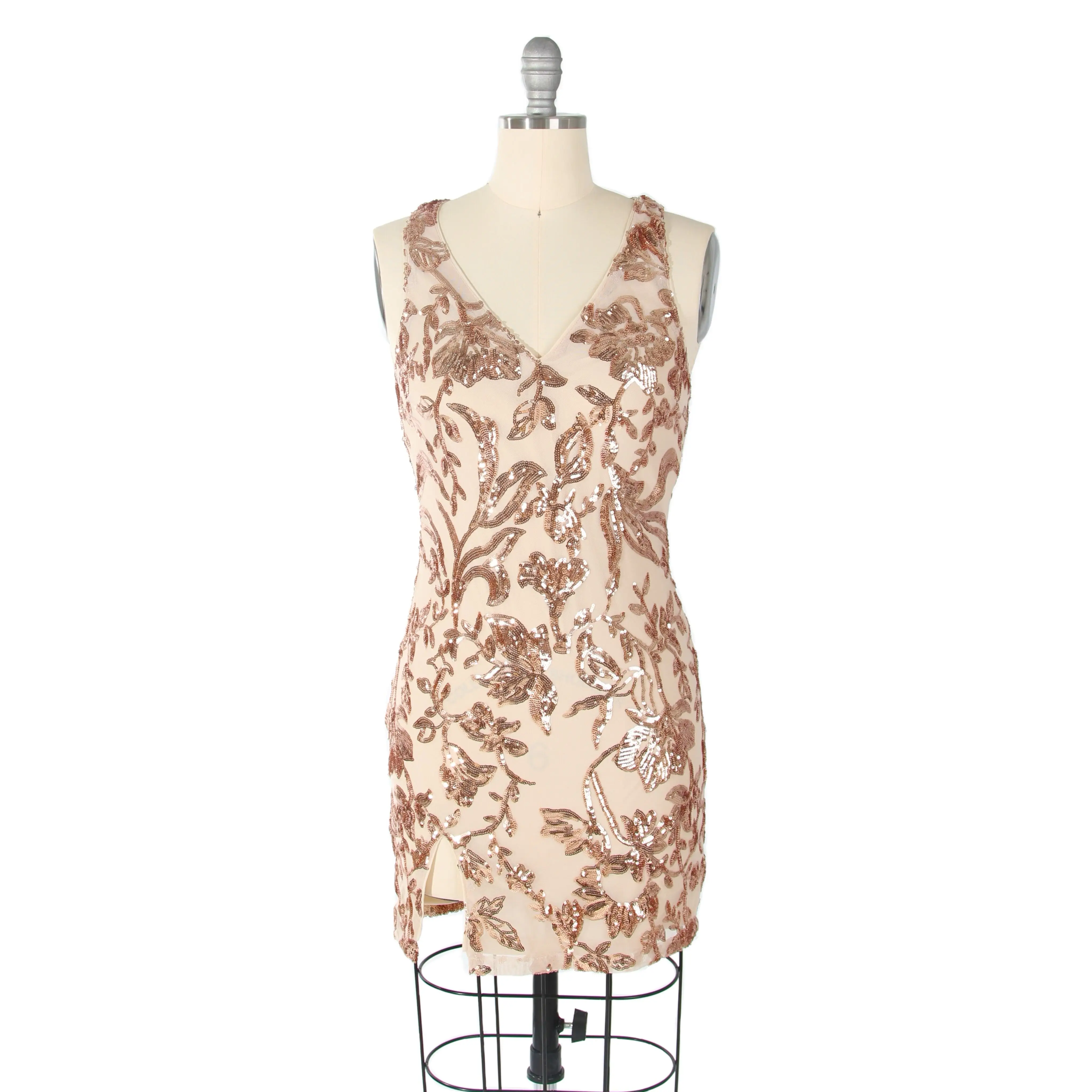 Sexy party micro mini prom Slit sequin dress for women