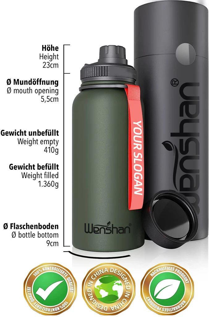 Big capacity Drinkware BPA FREE  900ml 32 oz/32oz hot sell gym sport custom vacuum insulated stainless steel Water Bottle