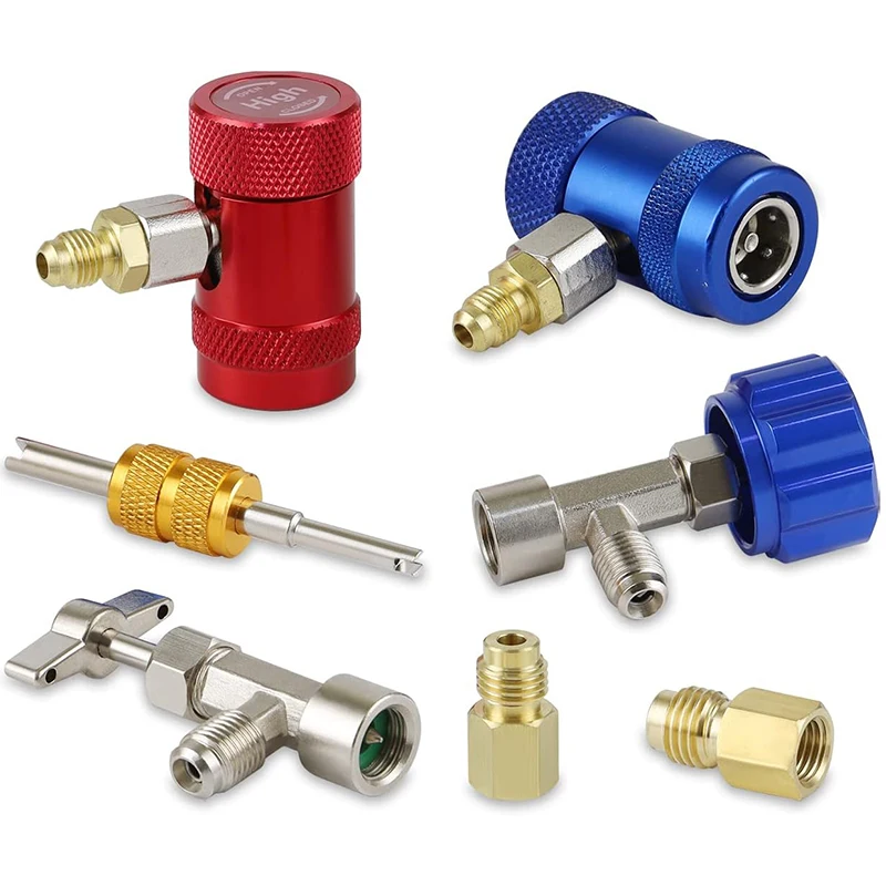 Быстросъемные соединители высокого и низкого уровня R1234yf с самоуплотняющим средством для удаления сердечника клапана