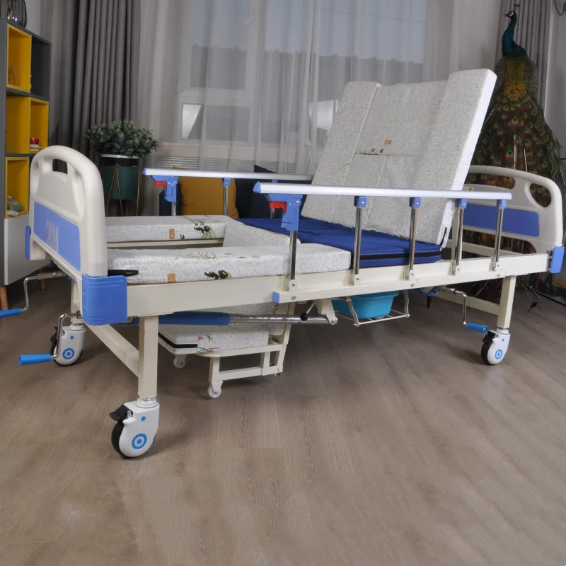3 crank multifunction manual manufacturers icu care patient home rehabilitation hospital nursing beds with automatic toilet